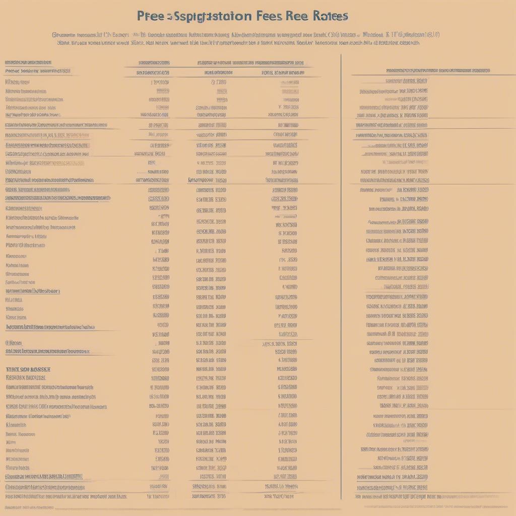 Pre-registration Fee Rates according to Circular 76